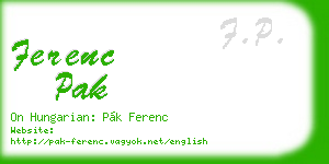 ferenc pak business card